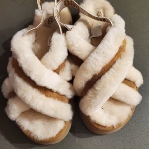 Ugg Women Disco Cross Slide Casual Platform Slingback Elastic slippers Sz 9